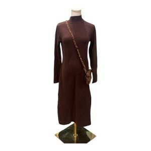 NWT Market and Spruce Long Chocolate Brown Sweater Dress - SP